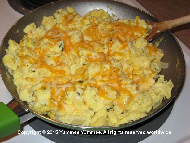 Cheesy Scrambled Eggs are flavorful and mild