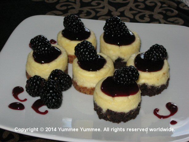 Mini Blackberry Cheesecakes
