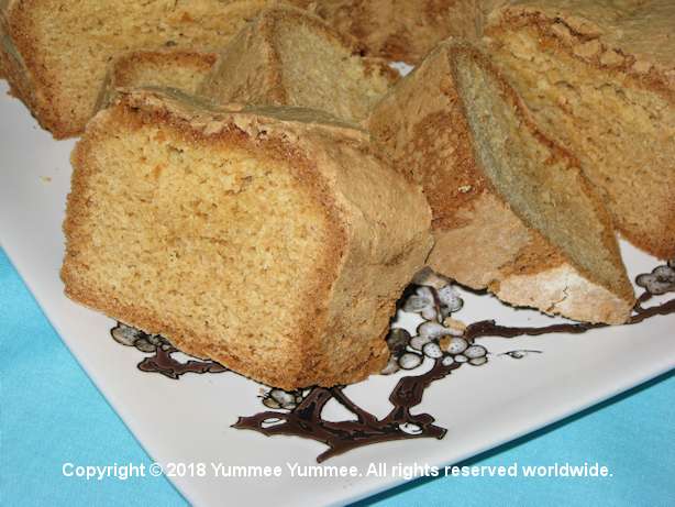 Mom's Pound Cake was a family favorite. This version is gluten-free and yummee like hers. Thanks Mom!