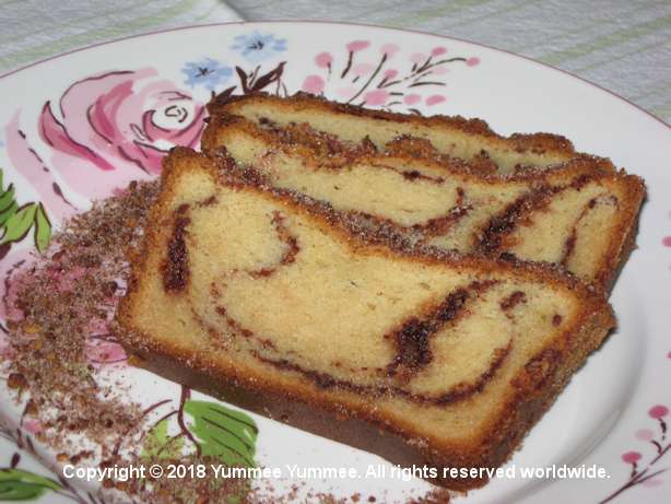 Blackhawk Cinnamon Coffee Cake is swirled with cinnamon, brown sugar, and pecans.