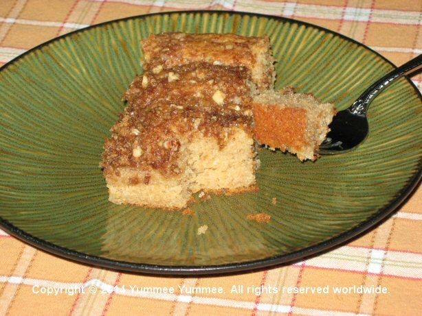 Easy gluten-free Overnight Coffee Cake. You really do mix the night before and refrigerate until morning.