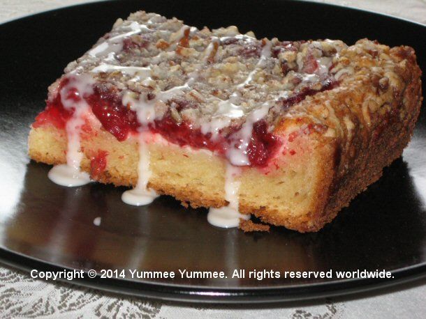 Cherry Cream Cheese Coffee Cake - gluten-free - the drizzle makes it especially fabulous.