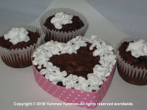 Gluten-free Black Forest Cherry Muffins are the best combination. Don't forget the whipped cream! Perfect for Valentine's Day or your special party!