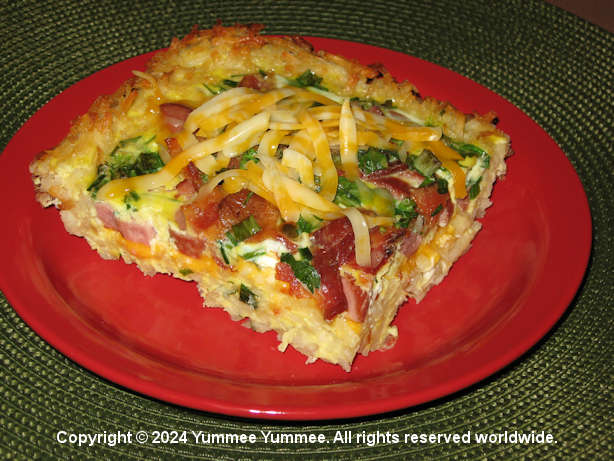 Breakfast quiches are delicious for dinner time as well. Try it! FREE recipe!