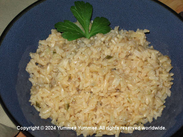 Bam! Turn plain brown rice into a flavorful side dish. Simple recipe - great results! Yum!
